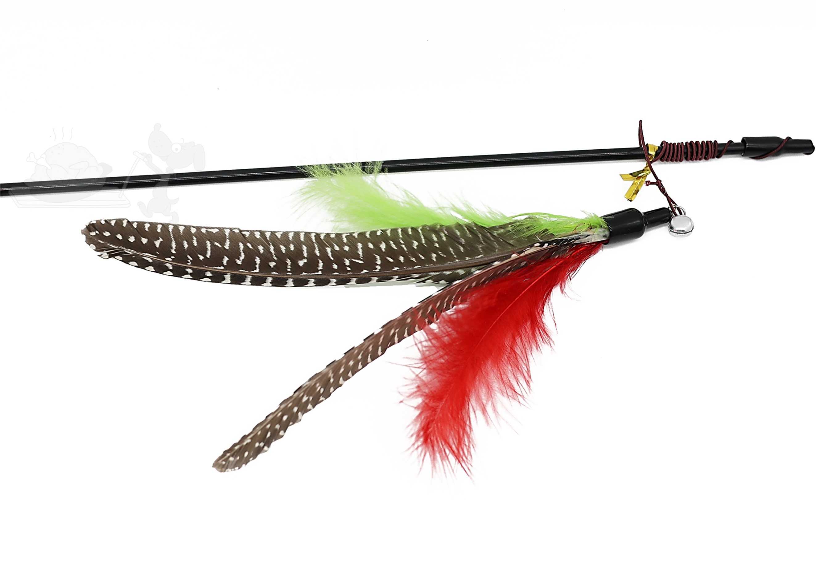 UNIQ PETS hračka pro kočky, teleskopický rybářský prut s peřím na gumičce 41-101cm