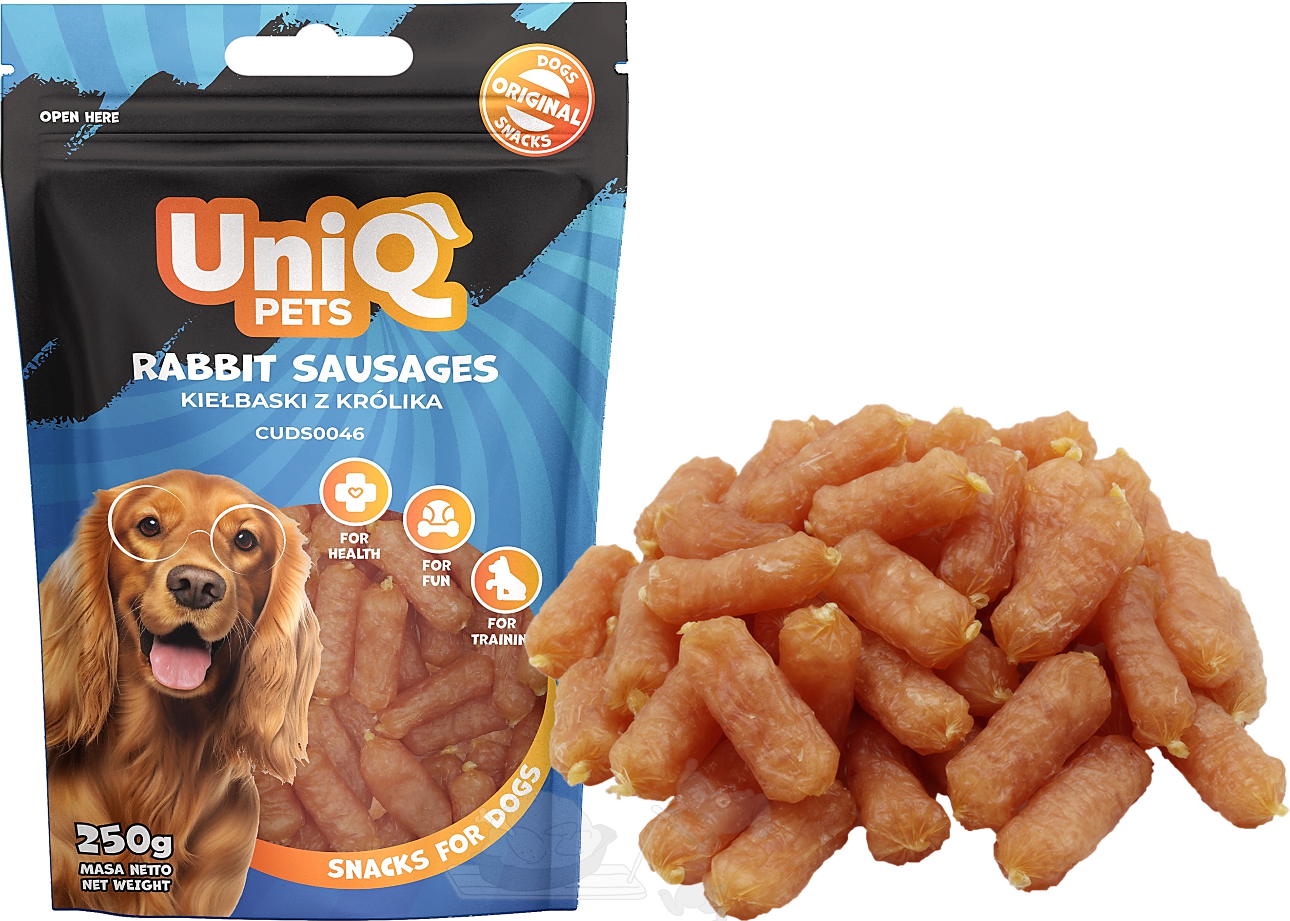 UNIQ PETS Králičí párečky 250g (měkké)