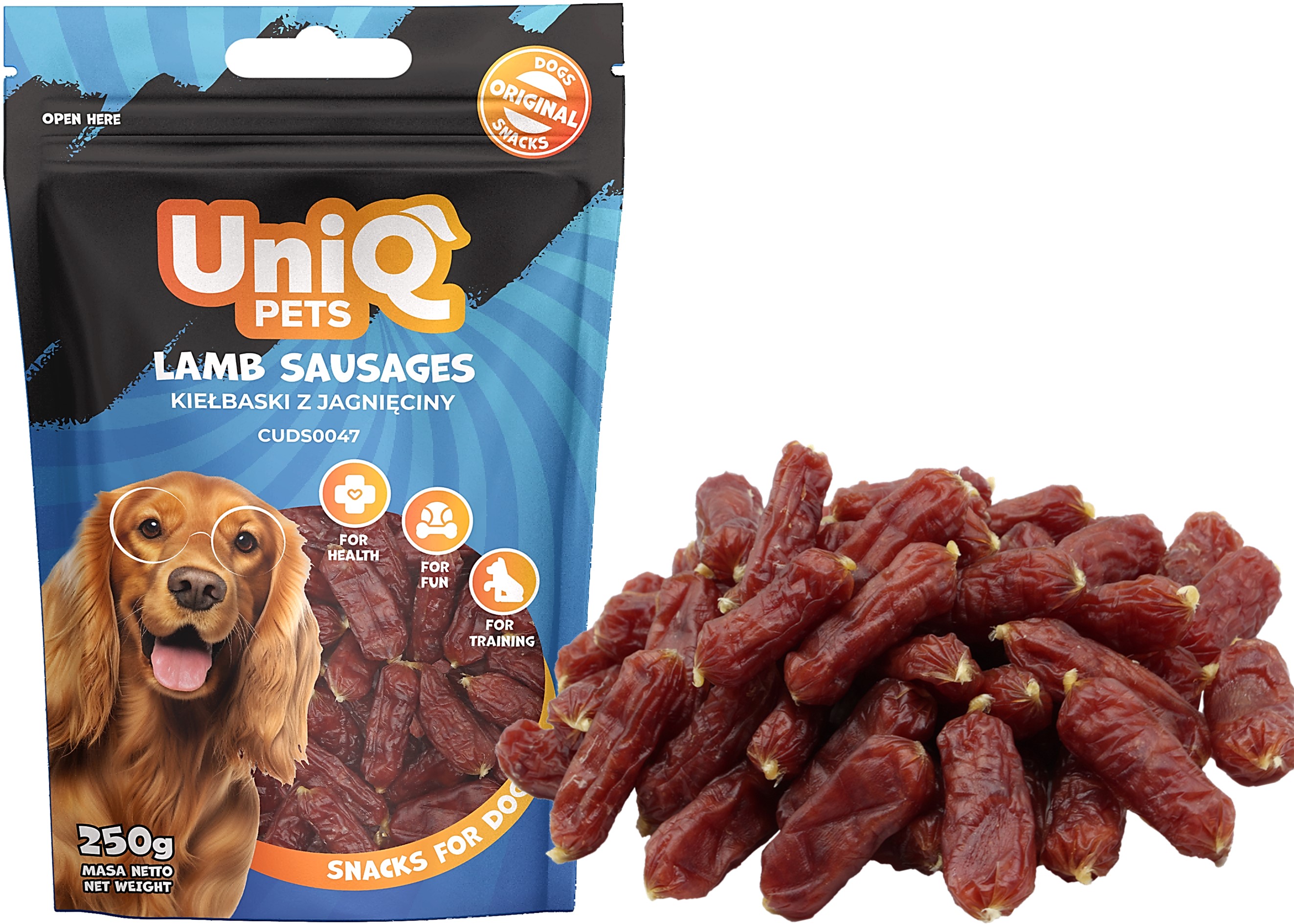 UNIQ PETS Jehněčí párečky 250g (měkké)