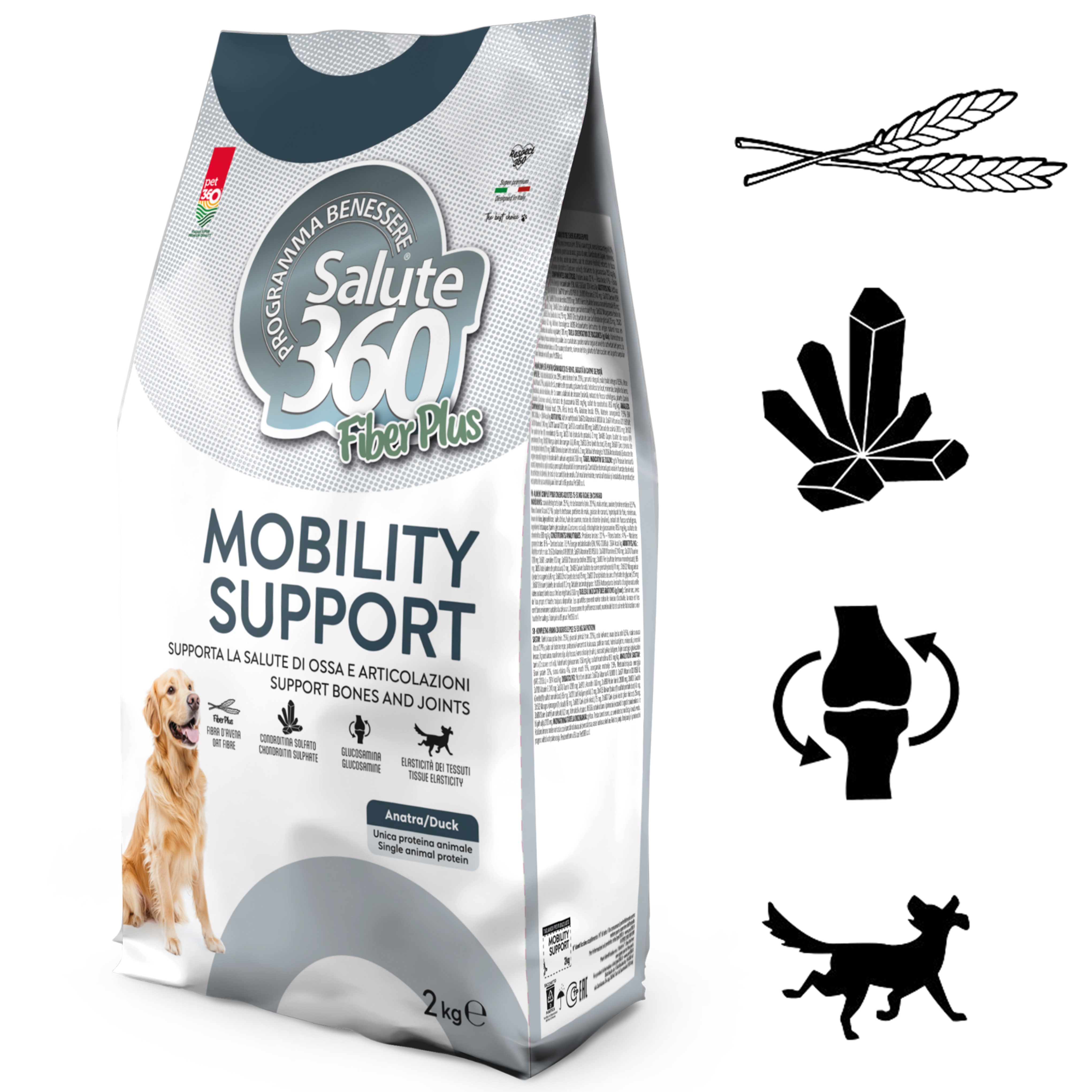 SALUTE FIBER PLUS pro psy MOBILITY SUPPORT – kachna, vláknina a prebiotika 2kg
