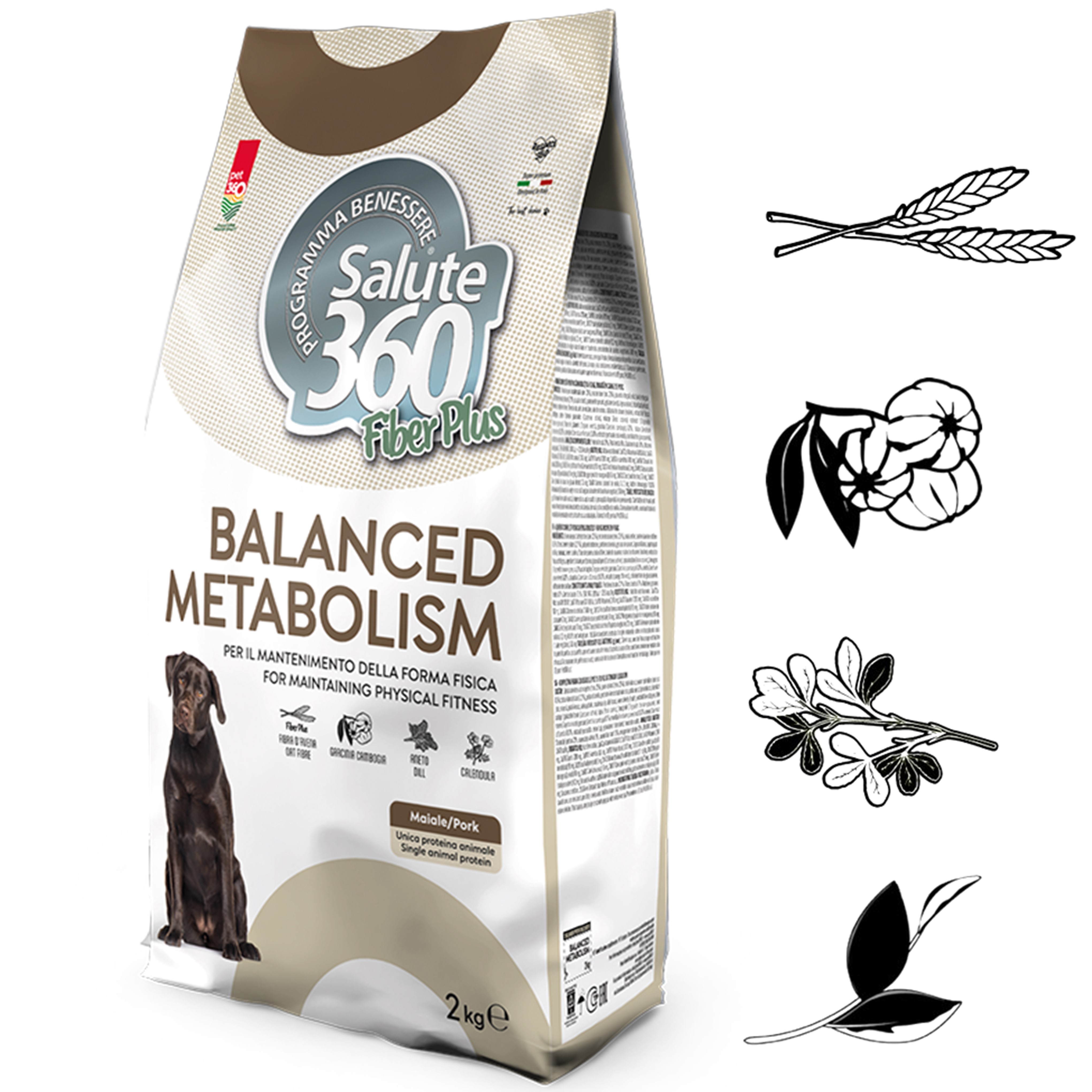SALUTE FIBER PLUS pro psy BALANCED METABOLISM – vepřové, vláknina a prebiotika 2kg