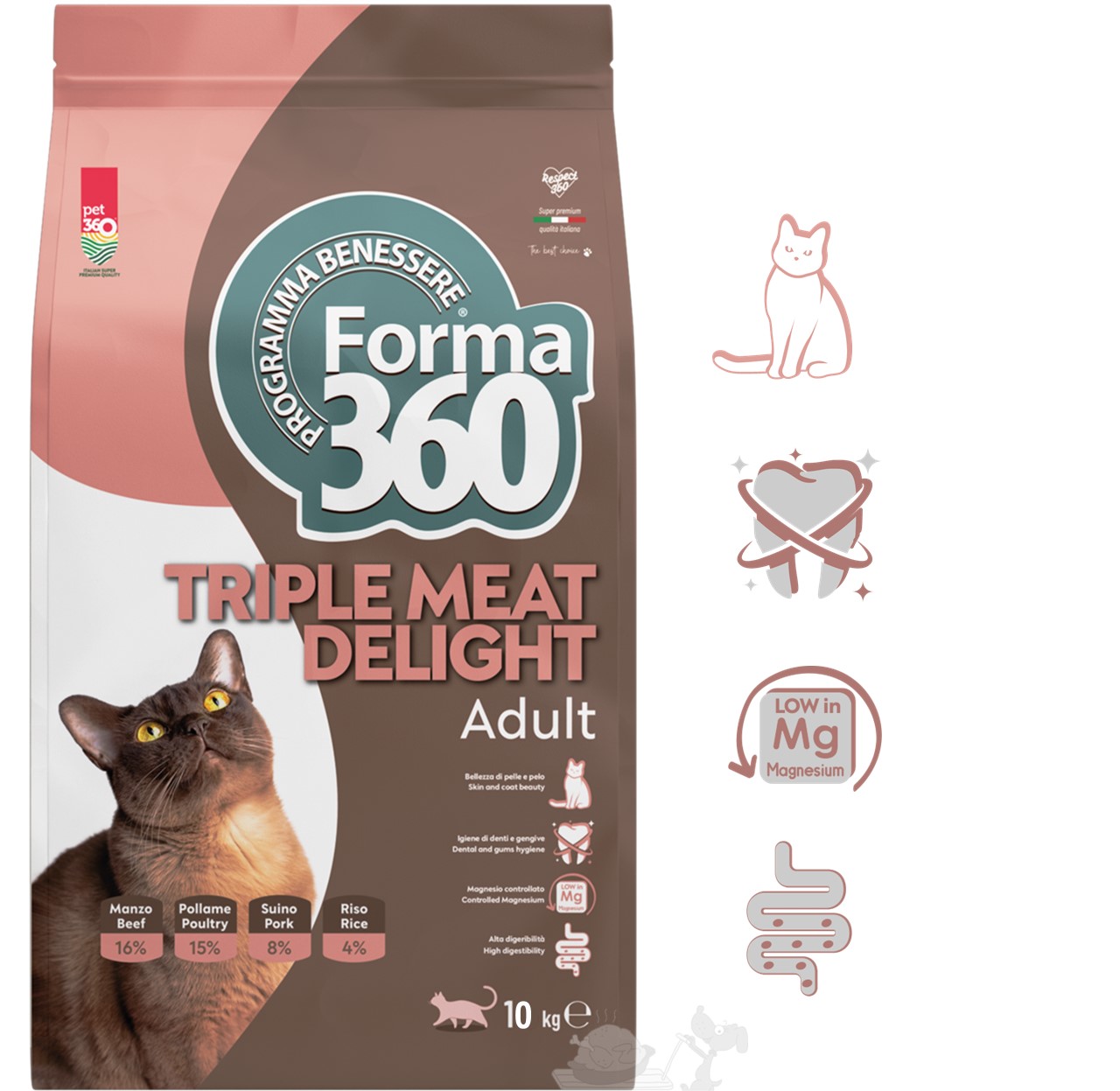 FORMA pro kočky TRIPLE MEAT DELIGHT – kuře, hovězí a vepřové 10kg