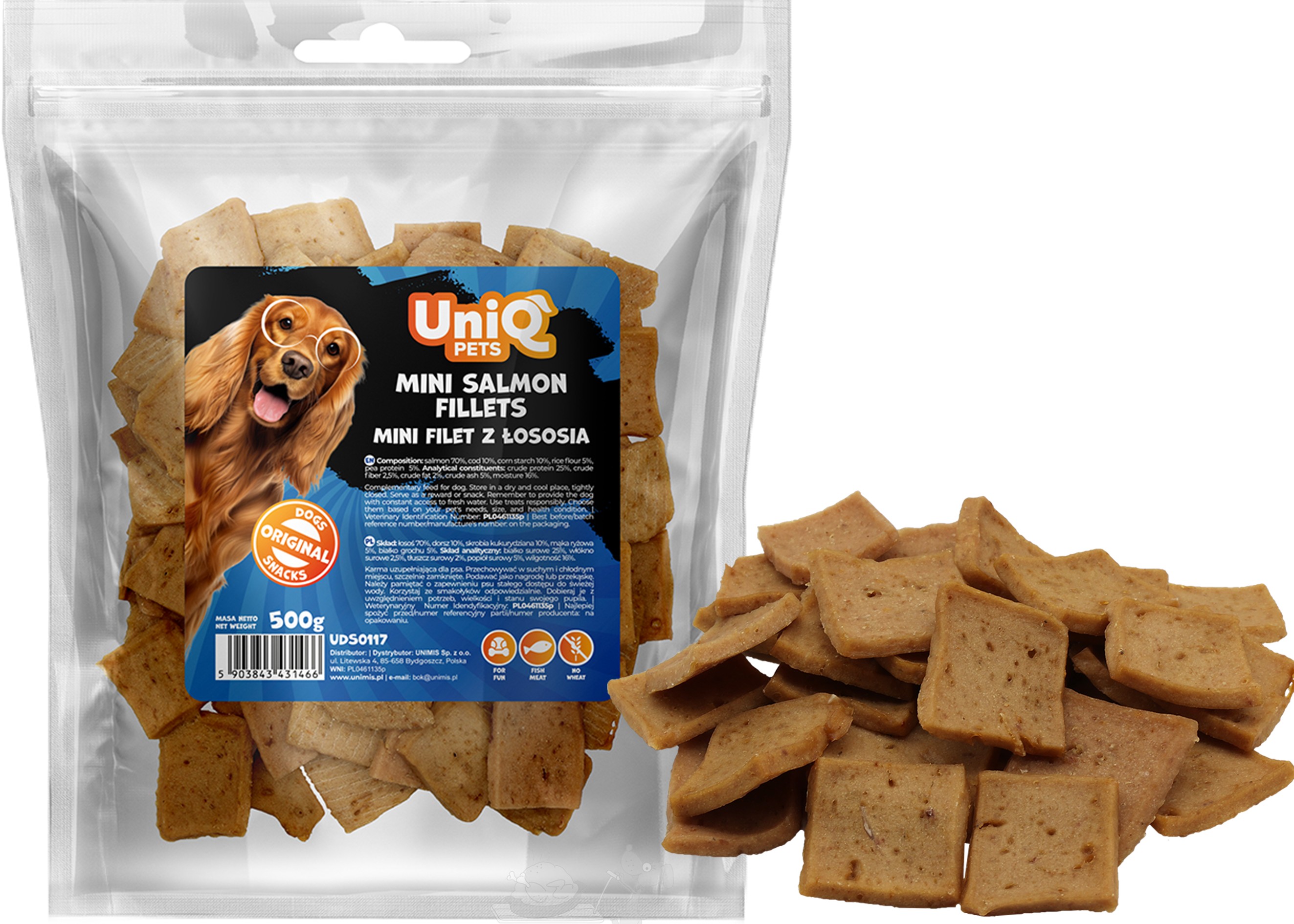 UNIQ PETS Filety z lososa sekané 500g (měkké)