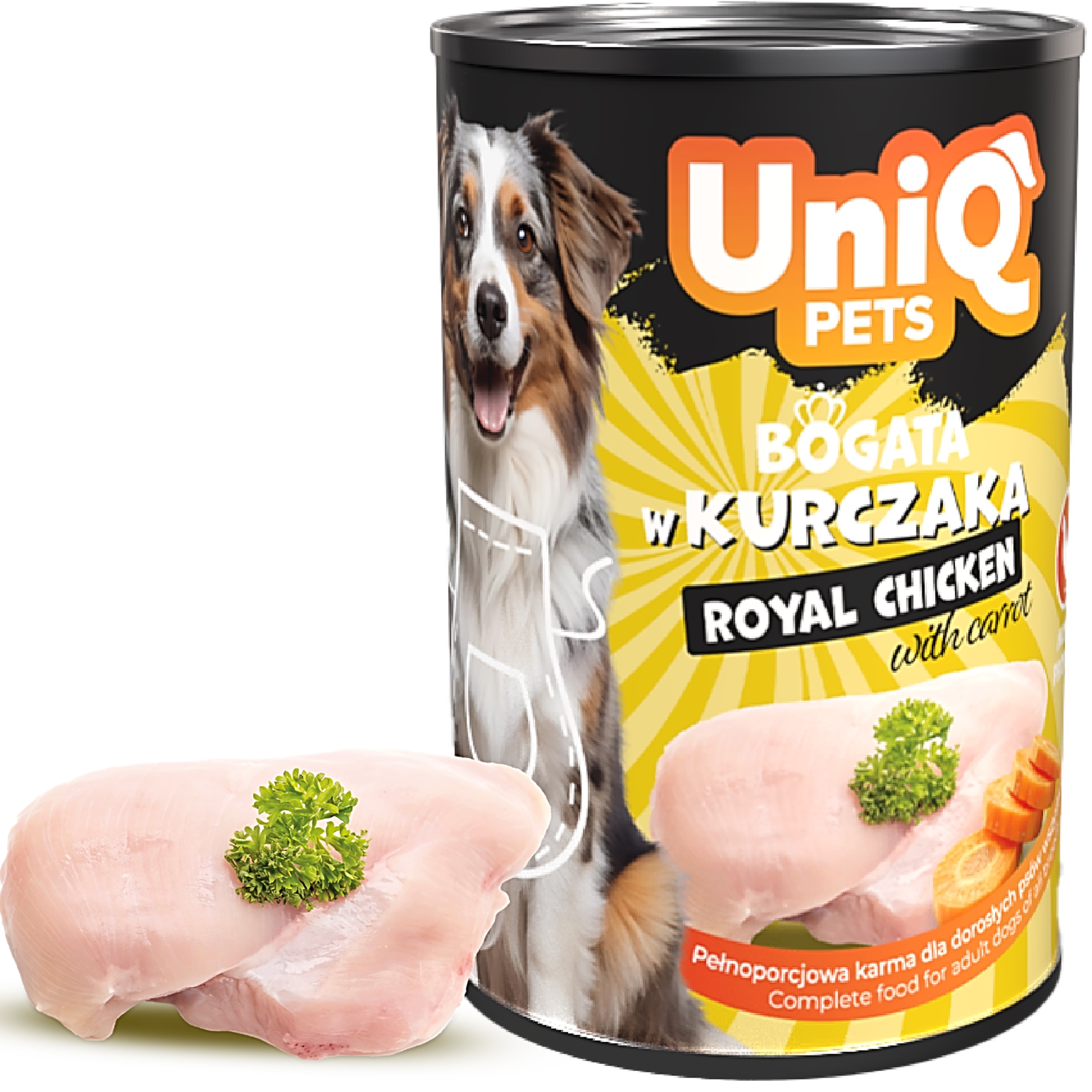 UNIQ PETS Royal Chicken – kuřecí s mrkví konzerva pro psy 375g