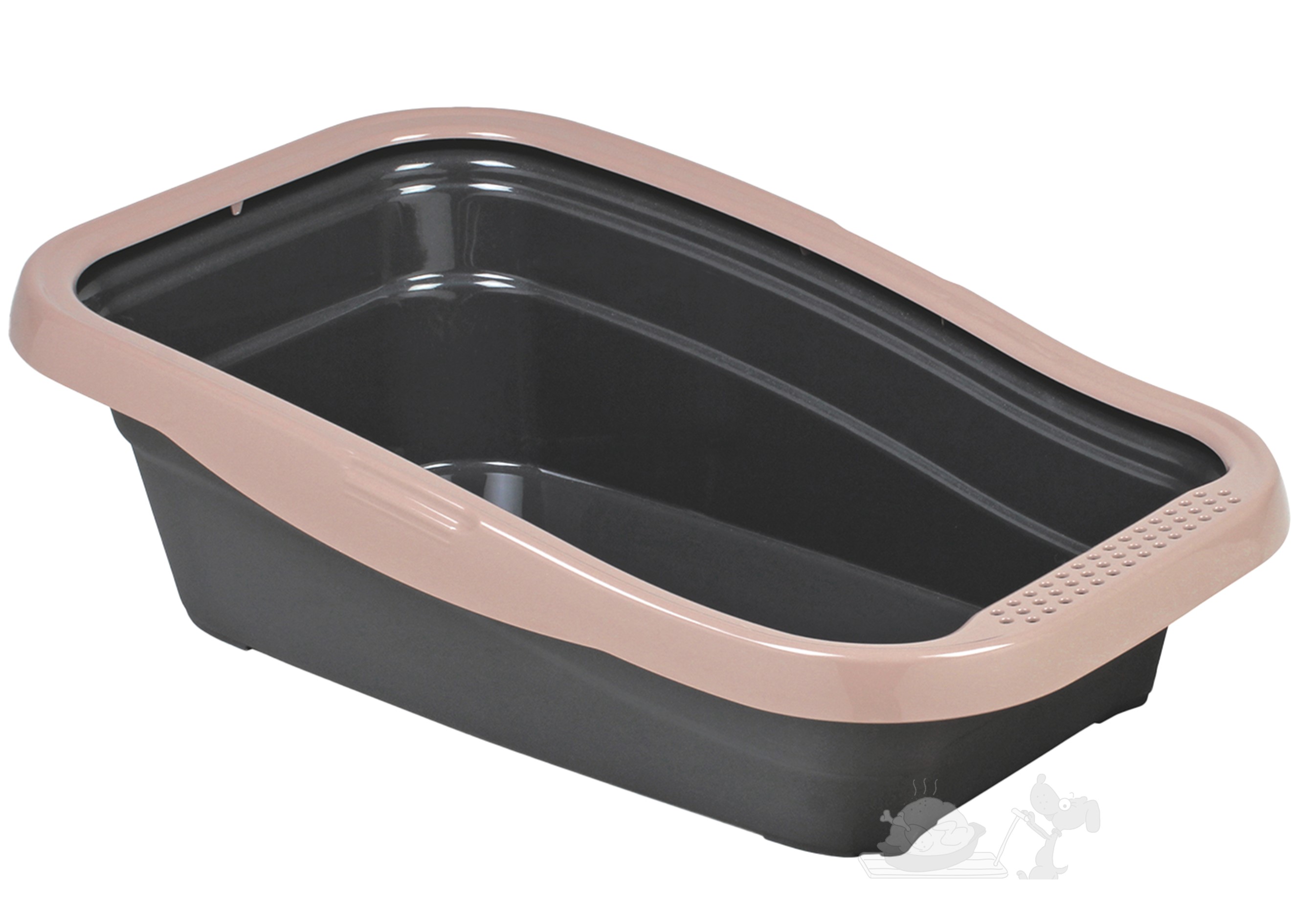 BUBU PETS WC pro kočky CLEANSTEP NELLA s rámem pudrová 58x37,5x18cm