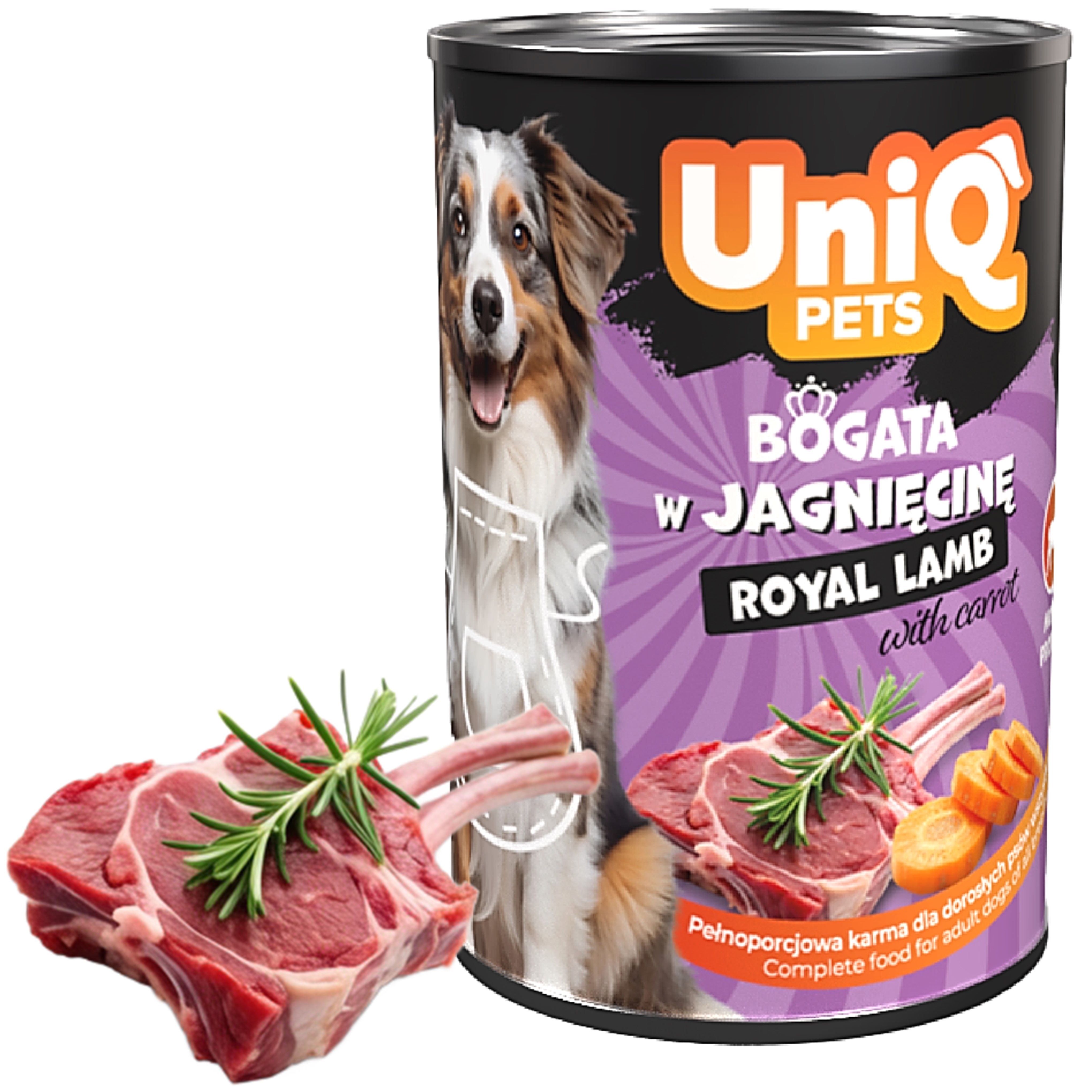 UNIQ PETS Royal Lamb – jehněčí konzerva pro psy 375 g
