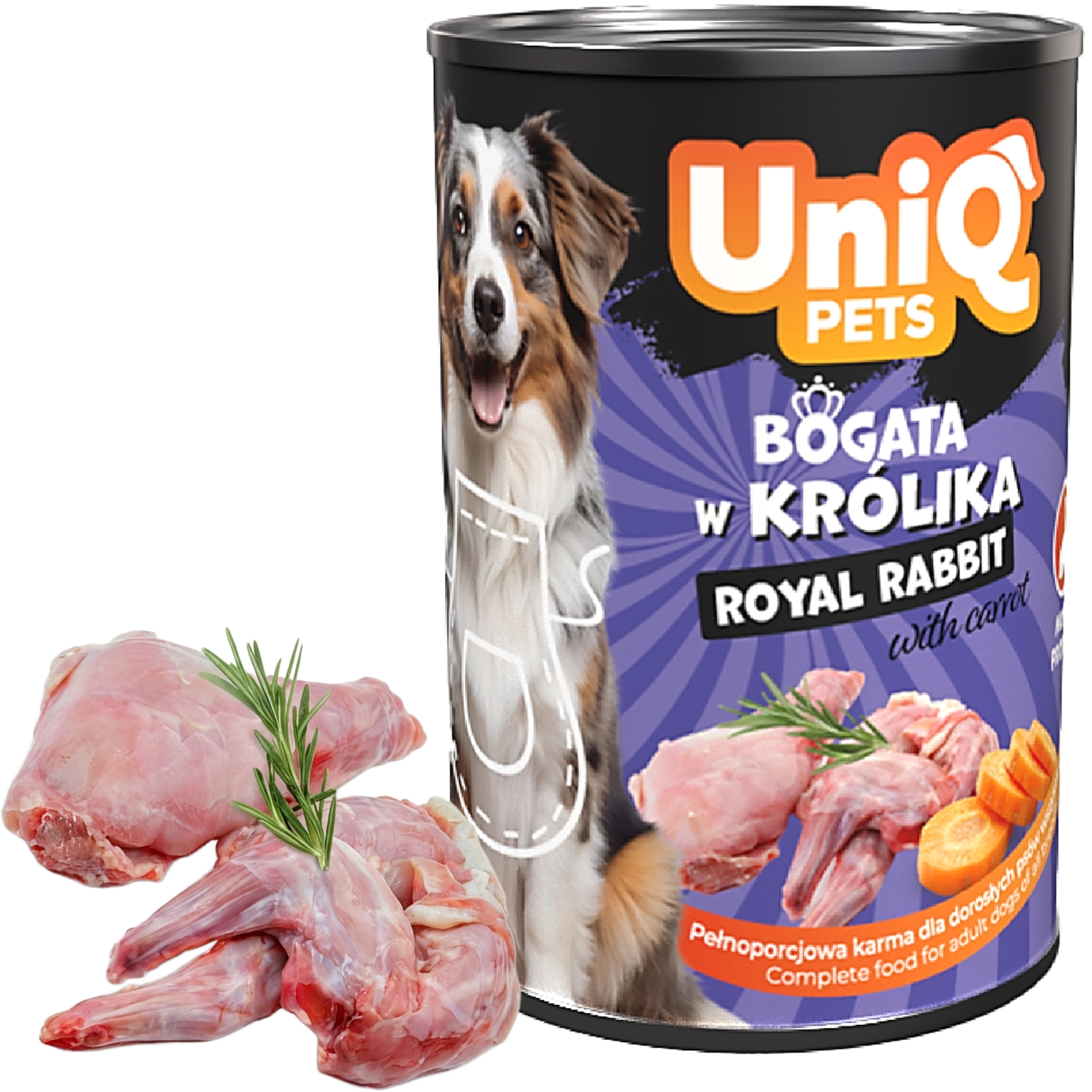 UNIQ PETS Royal Rabbit – králičí konzerva pro psy 375g