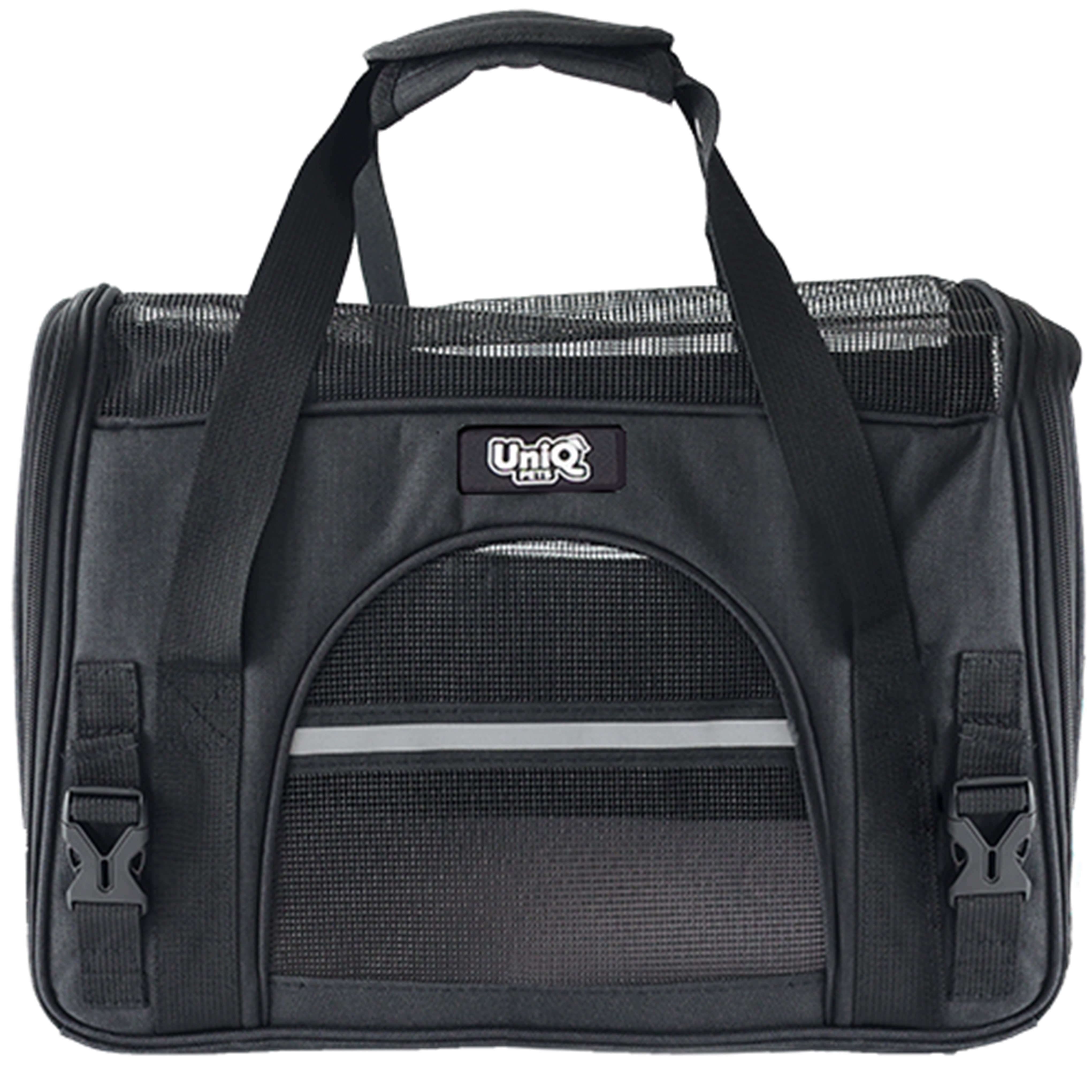 UNIQ PETS přepravní taška Furtote Reflection psy a kočky, černá 43×25×33cm (do 8 kg)