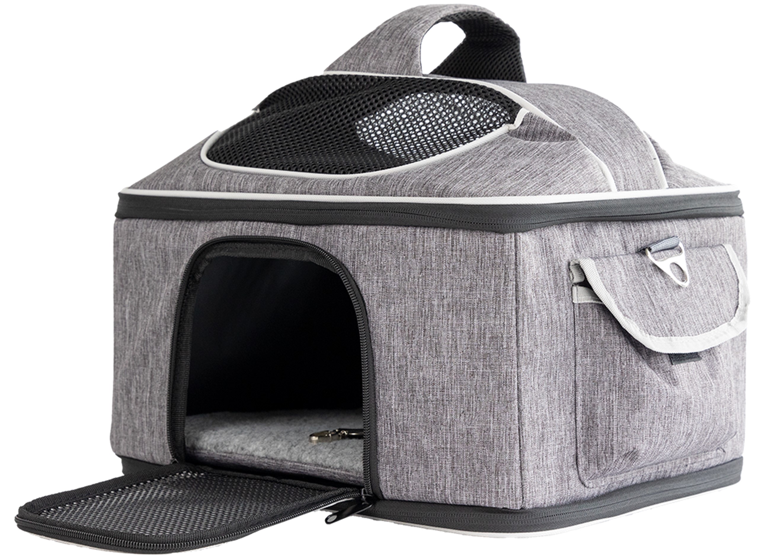 UNIQ PETS přepravní taška pro psy a kočky Furtote Pawcastle, šedá 40×28×28cm (do 8 kg)