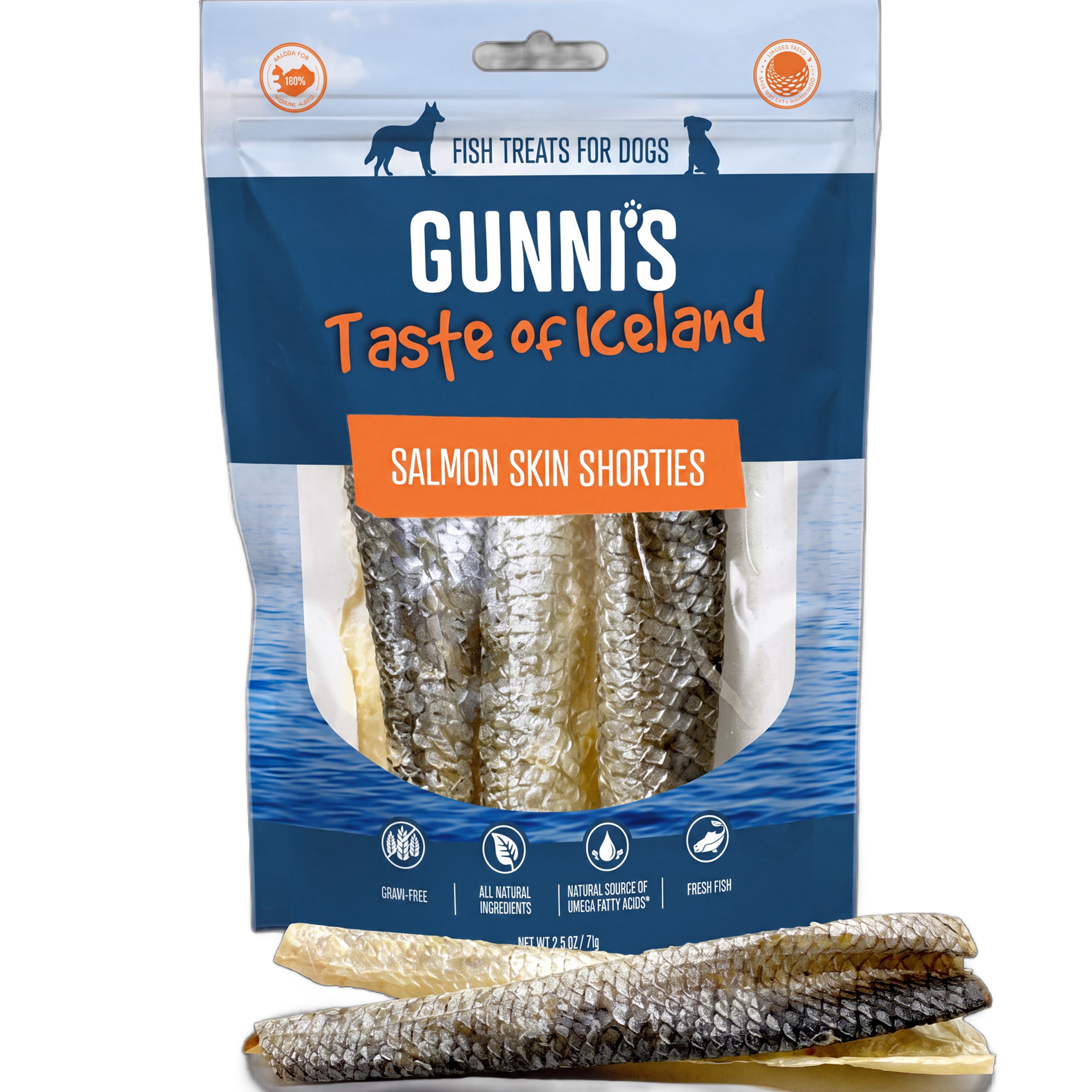GUNNI´S Island - proužky kůže z lososa 57g