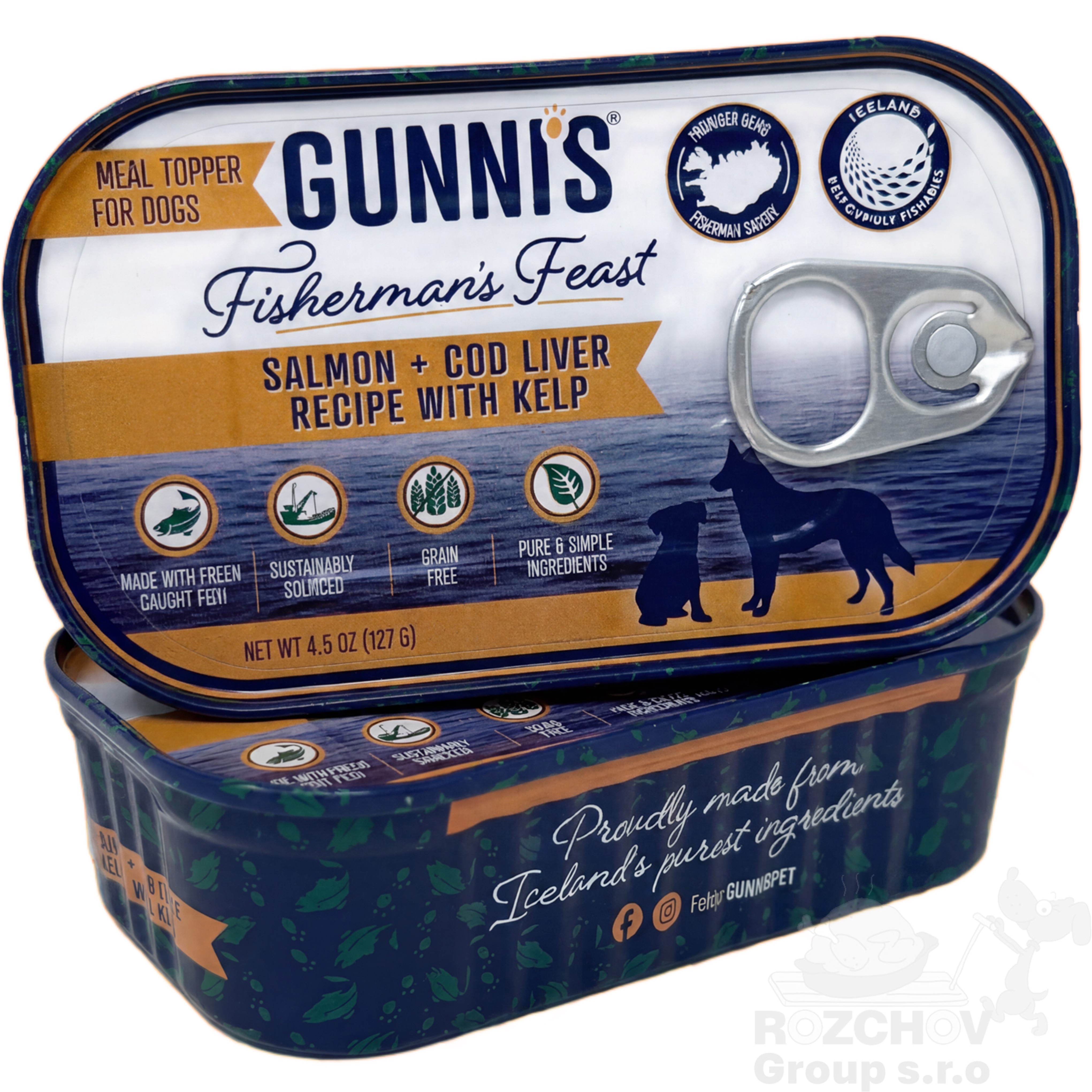 GUNNI´S Island rybí topper - losos, tresčí játra a kelpa 127g