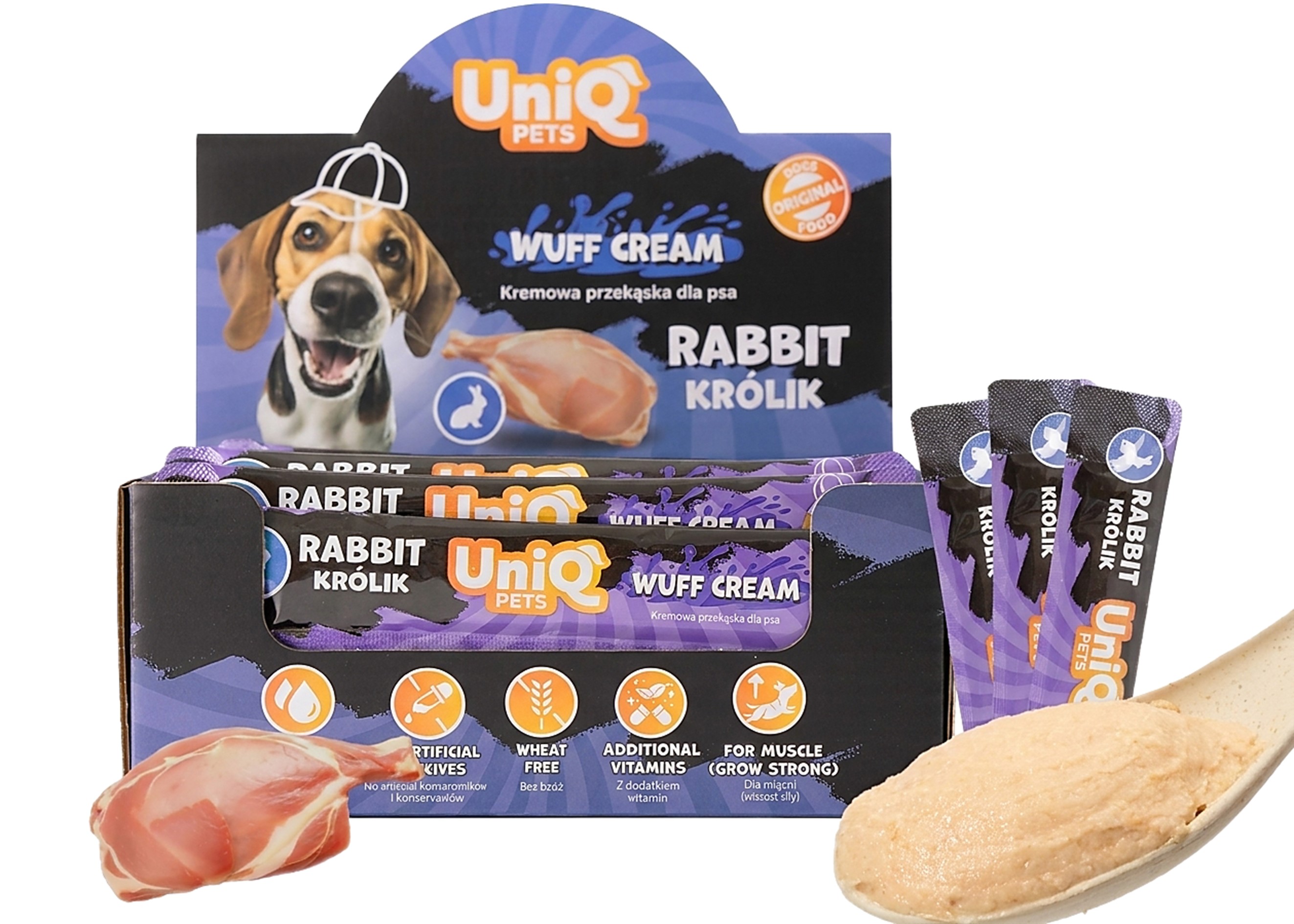 UNIQ PETS DOG lahodný krém s králičím masem 15g