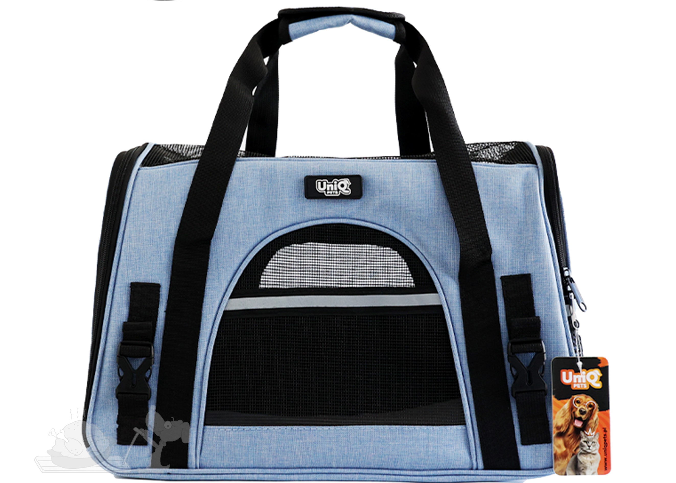 UNIQ PETS přepravní taška Furtote Petventure pro psy a kočky, modrá 43×25×33cm (do 7 kg)